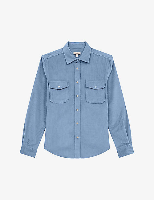 REISS: Bonucci twin-pocket corduroy-cotton overshirt
