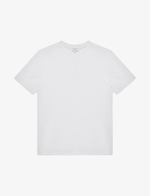 REISS: Cooper honeycomb-texture cotton-blend T-shirt