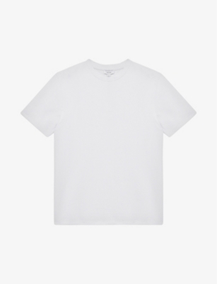 REISS - Cooper honeycomb-texture cotton-blend T-shirt | Selfridges.com