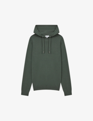 Reiss Holland Wool Hoodie In Ivy Green
