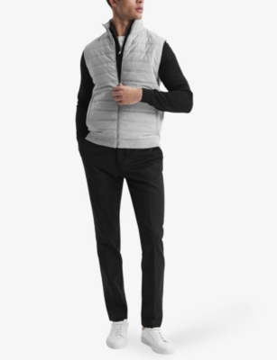 William high-collar quilted woven gilet