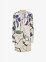 REISS: Margarite abstract-sketch print woven mini dress