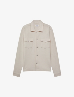REISS REISS MEN'S IVORY COFAX TEXTURED COTTON JACKET,62339217