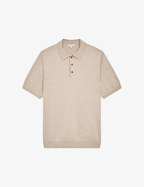 REISS: Wilton slim-fit stretch-woven polo shirt