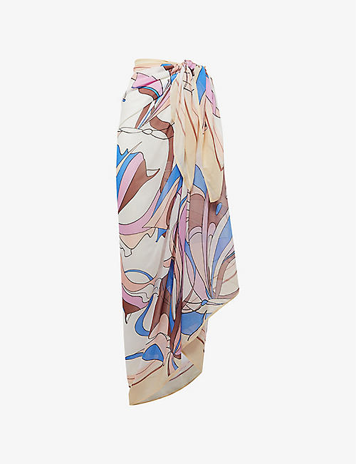REISS: Anika abstract-print woven sarong
