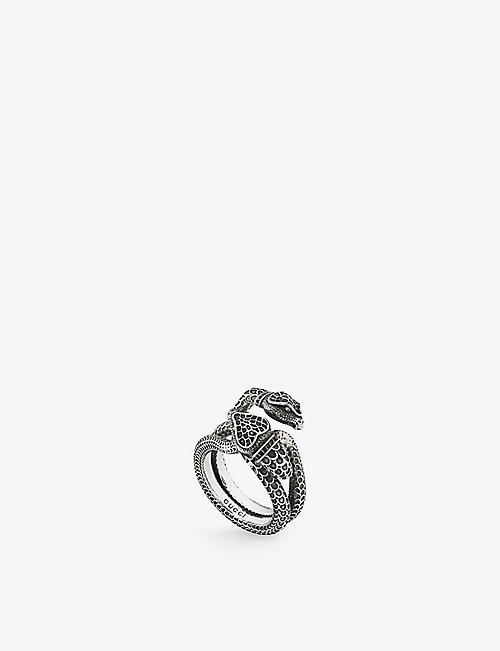 GUCCI: Gucci Garden snake sterling silver ring
