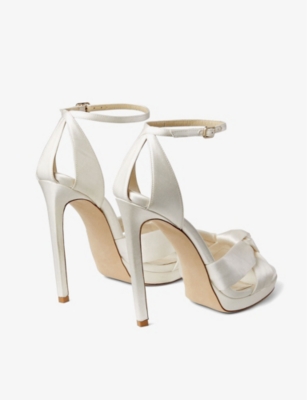 JIMMY CHOO Rosie cross-over satin heeled sandals