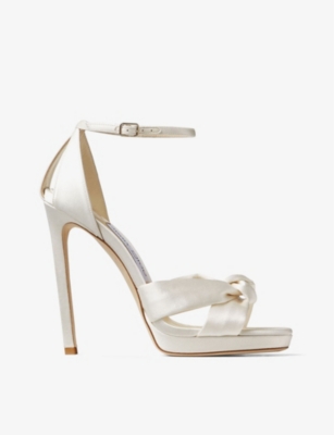 JIMMY CHOO Rosie cross-over satin heeled sandals