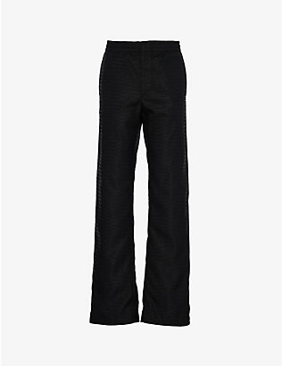 PRADA: Re-Nylon wide-leg mid-rise recycled-nylon trousers