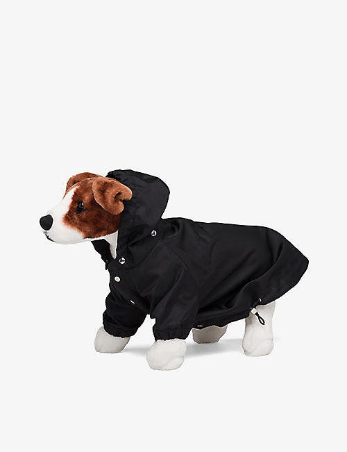 PRADA: Logo-plaque hooded recycled-nylon dog raincoat