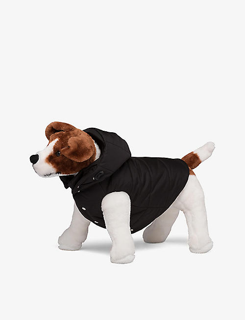 PRADA: Logo plaque hooded recycled-nylon dog coat
