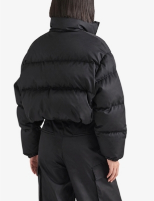 PRADA Water-reactive cropped recycled-polyamide down jacket