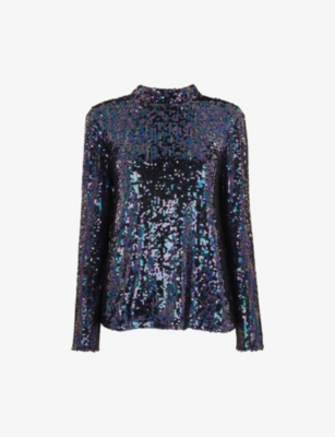 WHISTLES High neck sequin top