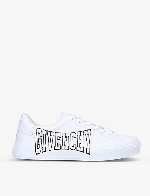 GIVENCHY: City Court logo-printed leather low-top trainers