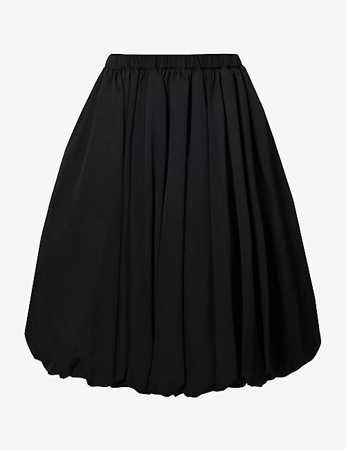 BLACK COMME DES GARCON: Flared-hem mid-rise woven midi skirt