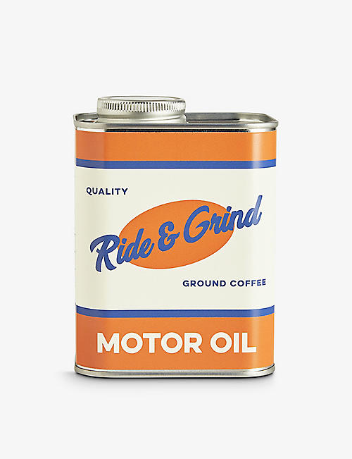 RIDE & GRIND: Ride & Grind Motor Oil ground coffee tin 250g
