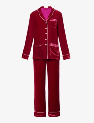 OLIVIA VON HALLE COCO VELVET PYJAMAS,62372689