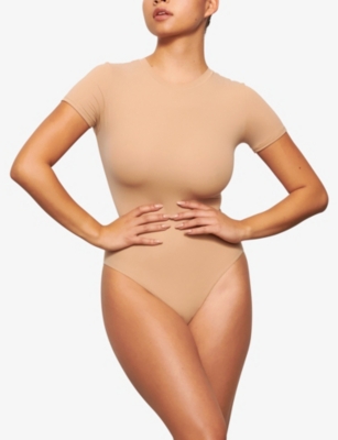 Skims Womens Clay Fits Everybody High-neck Stretch-woven Body In Clay