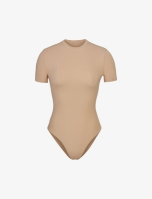 SKIMS Fits Everybody UMBER High Neck Bodysuit NWT Tan Size M - $50