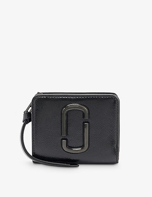 MARC JACOBS: Snapshot mini logo-plaque leather wallet