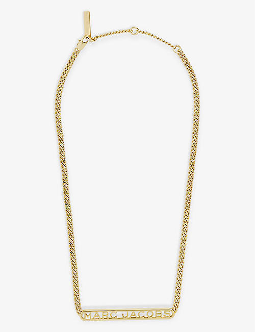 MARC JACOBS: Logo-embellished brass pendant necklace