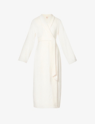 Eberjey Womens Ivory Chalet Recycled-polyester Dressing Gown