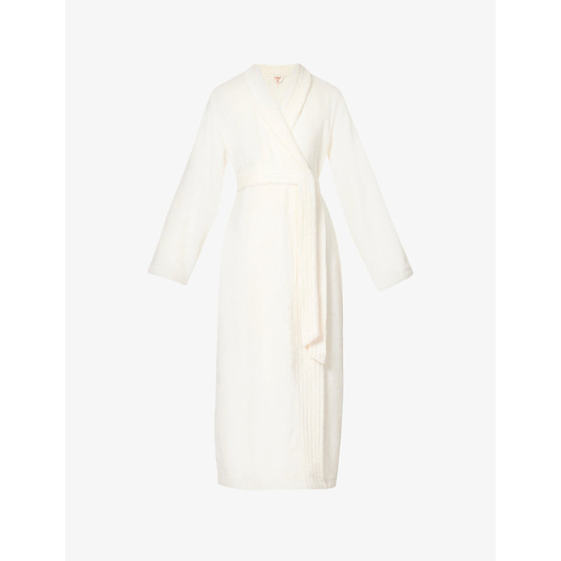Eberjey Womens Ivory Chalet Recycled-polyester Dressing Gown