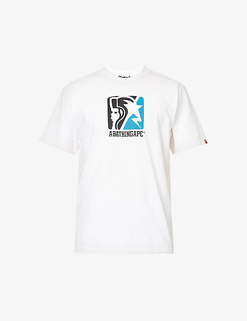 A BATHING APE: Graphic-print crewneck cotton-jersey T-shirt