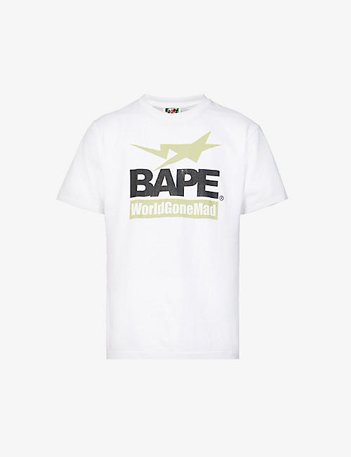 A BATHING APE: World Gone Mad graphic-print cotton-jersey T-shirt