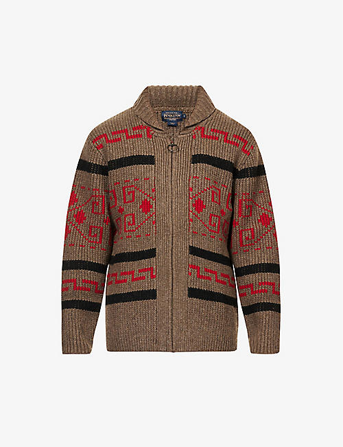 PENDLETON: Westerley patterned regular-fit wool cardigan