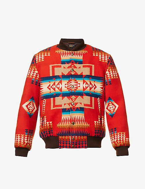 PENDLETON: Gorge patterned wool and cotton-blend bomber jacket