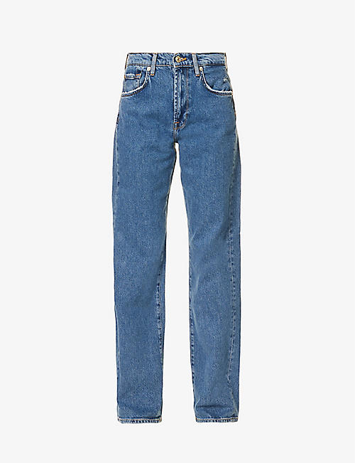 7 FOR ALL MANKIND: Tess straight-leg mid-rise stretch-denim jeans