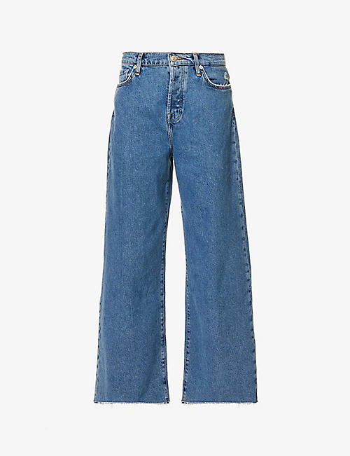7 FOR ALL MANKIND: Zoey wide-leg high-rise stretch-denim jeans