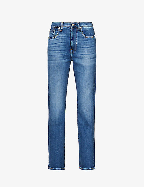7 FOR ALL MANKIND: Easy straight-leg mid-rise stretch-denim jeans