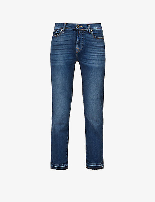 7 FOR ALL MANKIND: The Straight Crop straight-leg mid-rise stretch-denim jeans