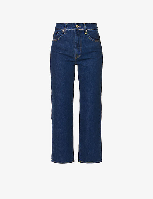 7 FOR ALL MANKIND: Logan Stovepipe straight-leg mid-rise stretch-denim jeans
