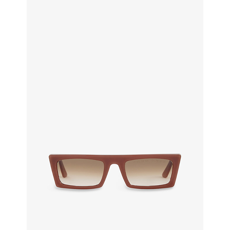 Parley For The Oceans Type 03 Low Square-frame Recycled-polyamide Sunglasses In Taupe/brown