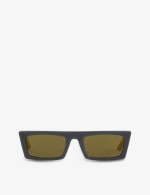 Parley For The Oceans Womens Dark Grey Gold Type 03 Recycled-polyamide Square-frame Sunglasses