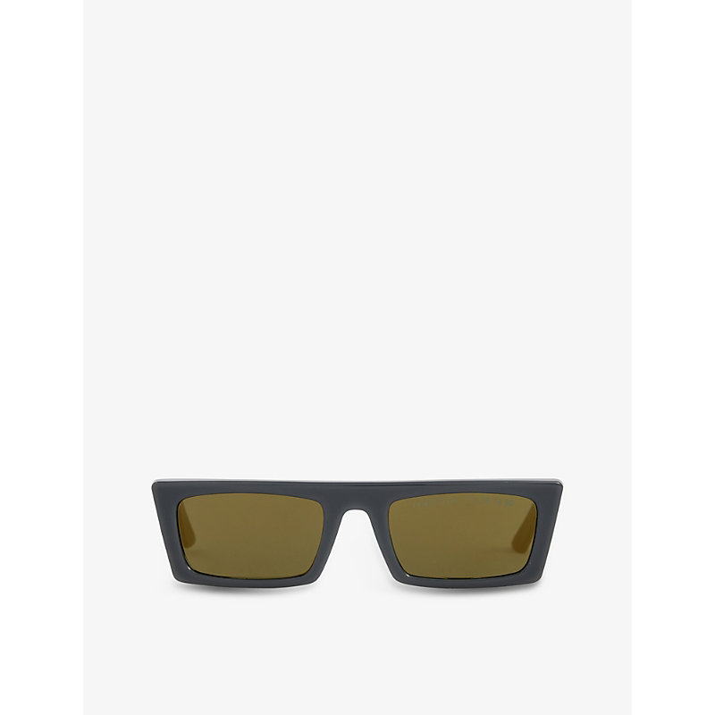 Parley For The Oceans Womens Dark Grey Gold Type 03 Recycled-polyamide Square-frame Sunglasses