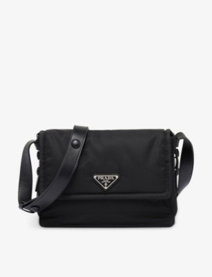 PRADA: Brand-plaque small recycled-nylon shoulder bag