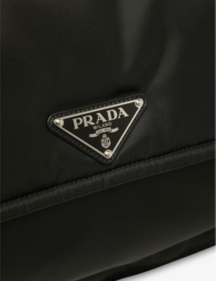 PRADA: Brand-plaque medium recycled-nylon shoulder bag