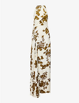 PROENZA SCHOULER: Floral-print high-neck woven maxi dress
