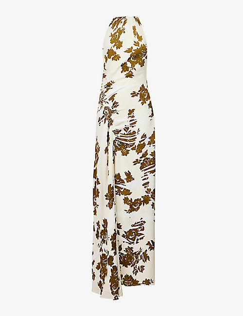 PROENZA SCHOULER: Floral-print high-neck woven maxi dress