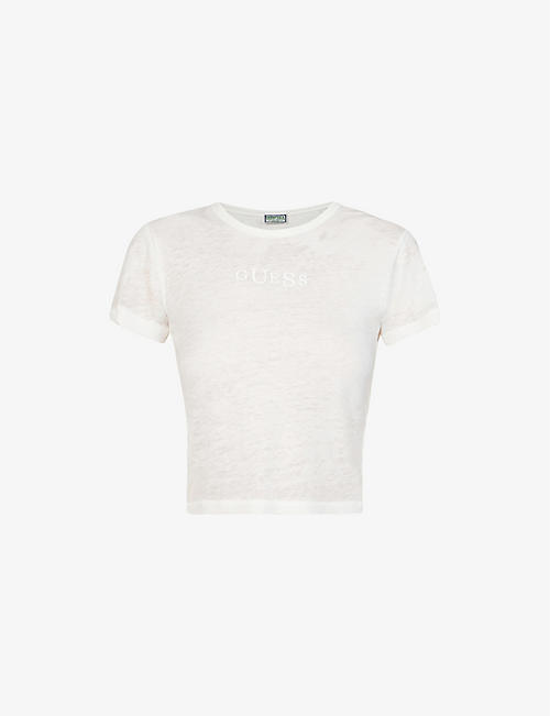 GUESS: Classic logo-print cotton-blend T-shirt