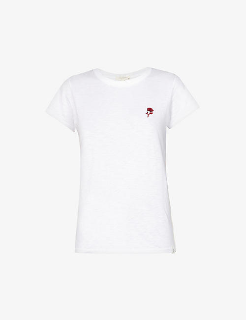 RAG & BONE: Embroidered cotton-jersey T-shirt