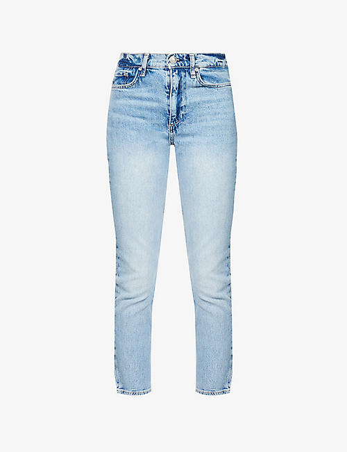 RAG & BONE: Wren straight-leg mid-rise stretch-denim jeans