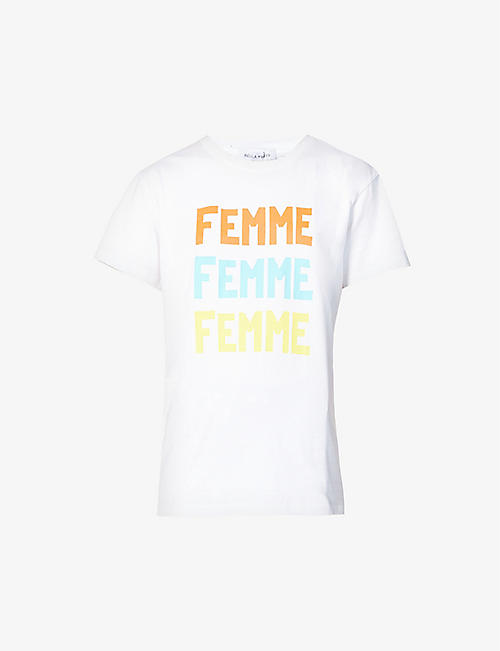 BELLA FREUD: Femme text-print organic-cotton T-shirt