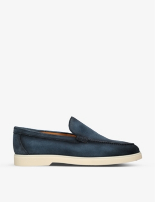 Magnanni Mens Navy Paraiso Slip-on Suede Loafers