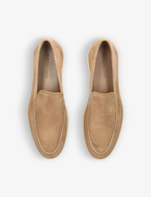 Shop Magnanni Mens Beige Altea Suede Loafers