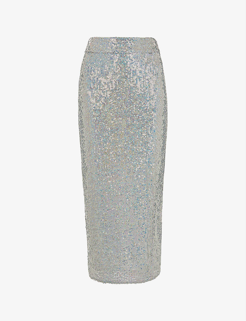 Whistles Womens Silver Sequin-embellished High-waist Recycled-polyester Midi Skirt